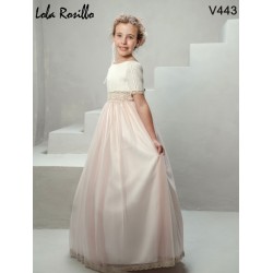 Vestido Comunión Niña mod. V443 LOLA ROSILLO.